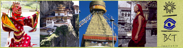 Collage von Bhutan Reisen und Nepal Reisen